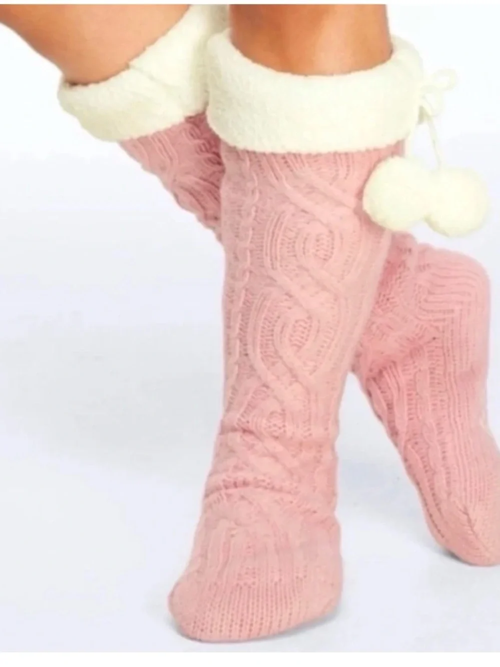 PINK Victoria's Secret Knee High Sherpa Lined Slipper Socks